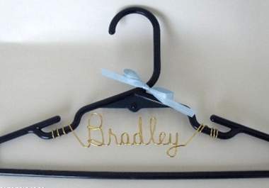 personalized a Cute Pink or Blue Childs Hanger big1