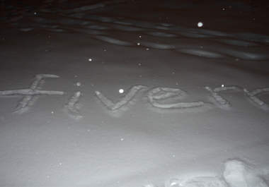 draw a text in snow big1