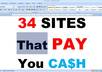 give report 34 sites that pays you CASH from writing