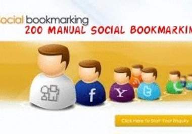 do MANUALLY 200 Dofollow Social Bookmarking and Pinging the links, sites Including Top 50 sites Like digg, stmbleupon, delious, tumbler etc big1
