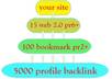 build a powerful PYRAMID or linkwheel with 3tier high pr 40 Web 2 properties PR4 to PR8, 150 bookmark PR2 to PR8 and 5000 profile backlink