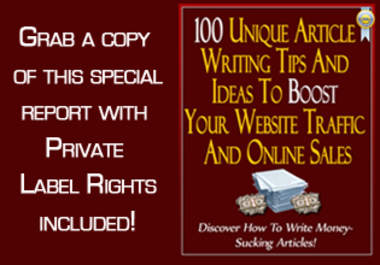 give you my special report with 100 article writing ideas with PLR included big1