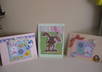 make you 3 cute Easter greeting note cards can be personalized from the Easter bunny