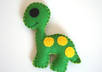 send you a handmade felt dinosaur in any color