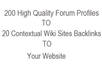 create 20 wiki pages contextual backlinks and 200 content rich forum profiles tier 2 linking to wiki pages and your website small1