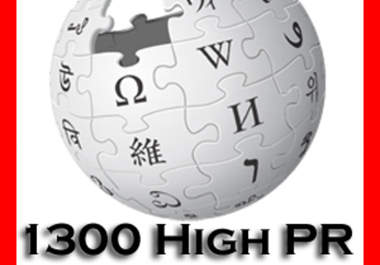 make high pr 1300 wiki contextual links from 1300 unique wiki quality sites will ping and index for extra big1