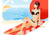 create cool illustration vector girl just