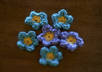 crochet 5 flower hair clips