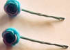 make you a set of Turquoise/Lavender Rose Bobby Pins