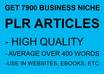 deliver over 7900 unbeatable business niche PLR articles small1