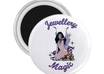 put your business company logo on a two and a quarter inch diameter round button fridge refrigerator magnet delivered FREE worldwide