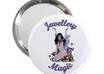 put your business company logo on a two and a quarter inch diameter round compact purse handbag mirror