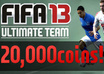 give you 20000 FIFA13 ultimate team coins on xbox,ps3,pc FIFA 13 fut