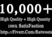 give you 10,000+ RETWEETS and some favorites from 10,000+ unique profile having 500,000 followers Instant service