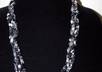 crochet a three strand necklace in black and silver
